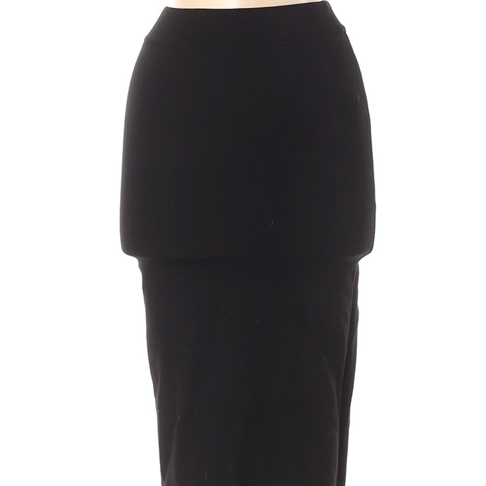 Jarbo Casual Skirt Black Midi Calf Length Fitted Size M #539